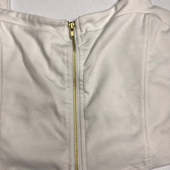 Ambiance Apparel size M white zip front halter - Picture 3 of 5